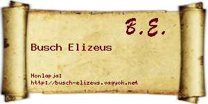 Busch Elizeus névjegykártya
